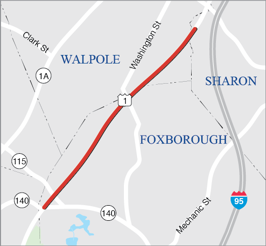 Foxborough: Resurfacing and Related Work on Route 1